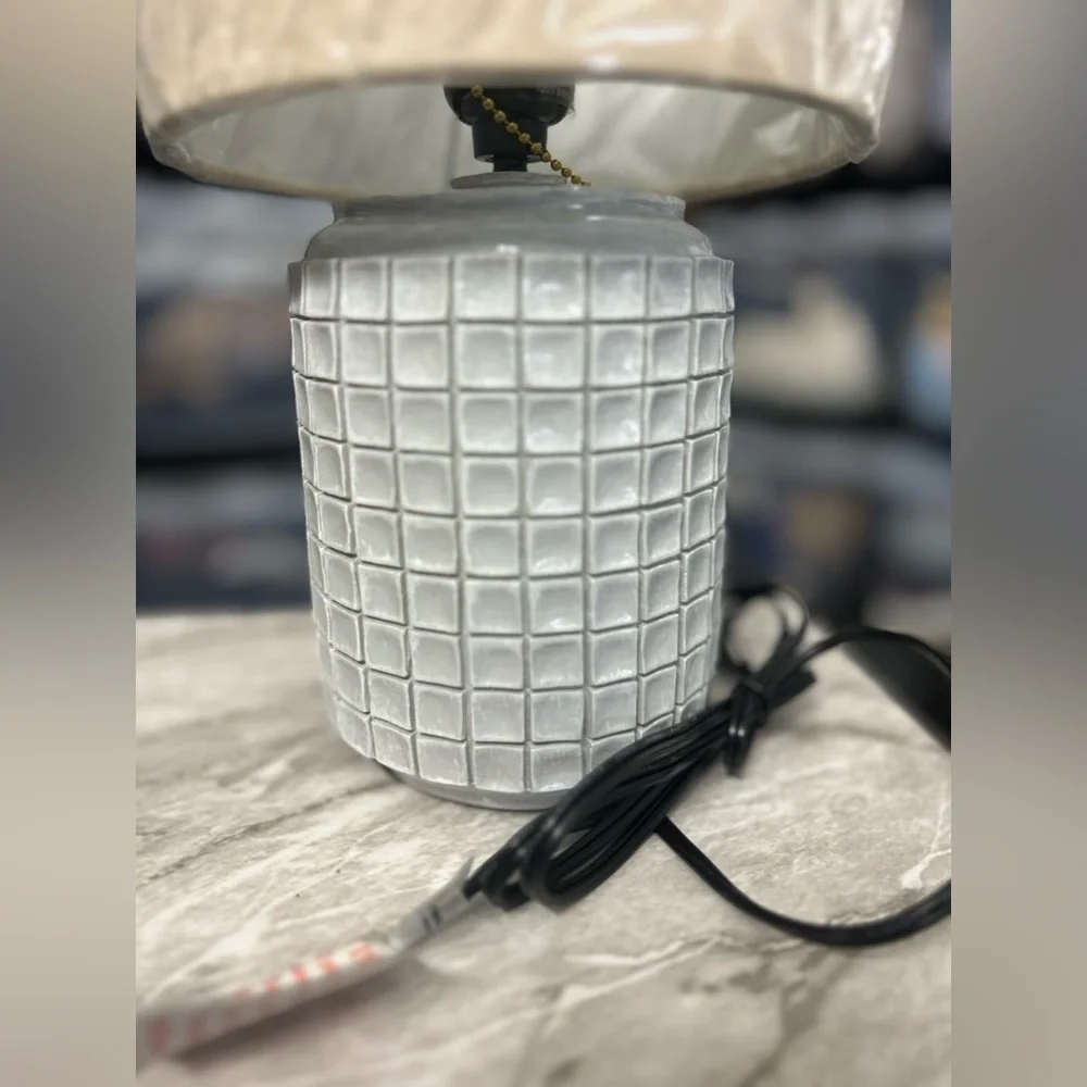New Target Beige and Gray Table Lamp - Picture 2 of 6